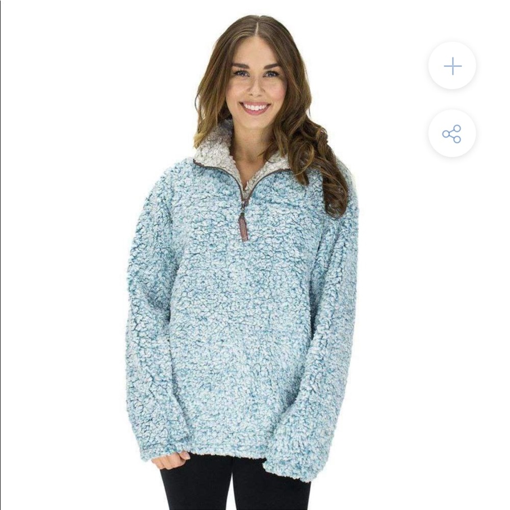 True Grit Quarter Zip Pullover - Frosted Aqua